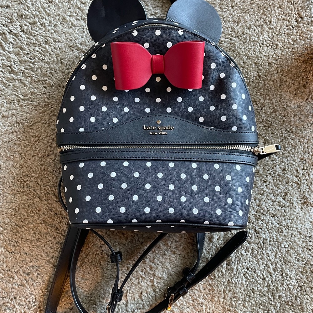 Kate Spade Polka Dot Backpack with Red Bow